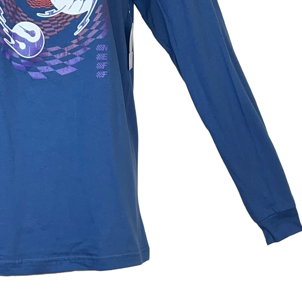 NEFF T-Shirt Graphic Print Tongue Out Crew Long Sleeve Blue Tee - Picture 11 of 13